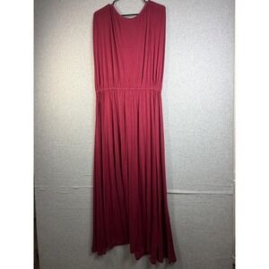 Auxo Collection Dress Womens XXL Red Sleeveless Keyhole Maxi Pleated Casual